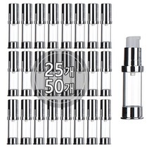 [25개묶음판매] 에어리스 실버캡 진공에센스 5ml 10ml 15ml 30ml 펌핑용기 휴대용 화장품 소분, 25개
