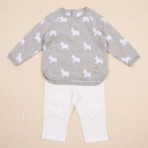 에뜨와e 제크니트상하 07O12-3002 에뜨와 상하복 니트상하 출산선물 소띠출산 백일 돌 편한상하