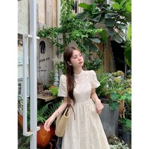 써스데이아일랜드여름원피스 여름 중국 자카드 살구 원피스
