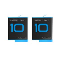gopyks for gopro 9 10 led 라이트 충전기 스토리지 충전 상자1800mah 배터리 gopro hero 10 hero 9 블랙 카메라 액세서리, 배터리 2개