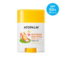 ATOPALM 아토팜 야외놀이 선스틱 SPF50+ PA++++ 어린이 간편 휴대용 선스틱 피부진정 끈적임없는 보송감, 2개