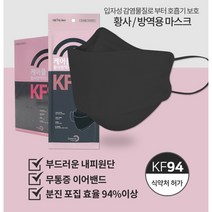 KF94마스크 케어플블랙 대형 황사방역마스크100매 검정 국산원재료사용