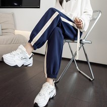 배기 팬츠 다리 길어보이는 슬림핏 키커 드로스트링 사이드라인 츄리닝바지 여성 겨울 가을 하이웨이스트 2956192941