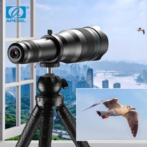 고배율망원경 apexel 핸드폰 줌 렌즈 시리즈 hd 28x 36x 60x 단안 전화 카메라 망원경 렌즈 + 셀카 삼각대 for iphone samsung huawei, 삼각대 포함 60배