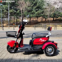 알엠티 2023년 최신형 KC인증 삼륜 전동스쿠터 RMT-POWERUP1000 당일배송 부모 선물 충전기 미포함 할인행사, 레드 리튬배터리20~30KM 탈착가능