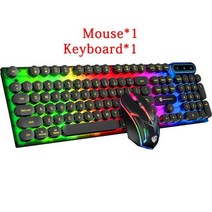 최신 맥북 4in 1 게임 기계적 느낌 키보드 마우스 헤드폰 Mousepad 펑크 라운드 Keycap 108KEY 컴퓨터 콤보, SMT3C391Blackkit, 한개옵션1, 한개옵션2