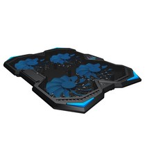 쿨러팬 냉각팬 17 인치 게임 노트북 쿨러 4 팬 2 USB 포트 라디에이터 에어 스탠드 냉각 패드 컴퓨터, [02] 파란, 02 파란