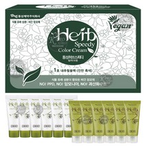 동성제약 허브스피디 비건 염모제 업소용 대용량 60g 6개 묶음 옻타지않는 허브 염색약, 1호 내추럴 블랙(진한흑색)