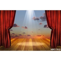 Laeacco레드 커튼 무대 조명 서커스 텐트 아기 생일 파티 사진 배경 포토존 스튜디오, Thin Cloth 300x200cm+NBK11819