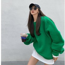 모직 누빔 맨투맨 겨울 여성 후드 티 기모 오버핏 루즈핏 박스티 요즘 유행 커플 아이템