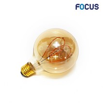 포커스 LED 에디슨전구 COB 롱 G95 하트 3W, 전구색(노란빛)