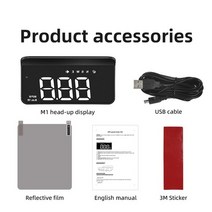 차량 속도계 hud 카플레이 모니터 gps 헤드 업 디스플레이 obd hd 자동차 속도 온도 디스플레이 자동차 과속 경고 앞 유리 프로젝터 디스플레이, 백색광