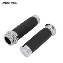 블랙 1 25mm 핸드 그립 핸들 바 전자 스로틀 할리 투어링 소프테일 팻보이 다이나 일렉트라 스트리트 글라이드로드 킹, 1. Silver Black