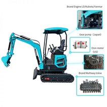 부속 미니굴삭기 미니 굴삭기 1700kg 1 톤 마이크로 Excavadora 1.7 T Minibagger CE epa와 굴착기 판매 198162, 200MM Bucket