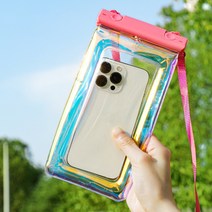 키프두잉 지문인식 원터치 핸드폰 방수팩, 핑크, 1개