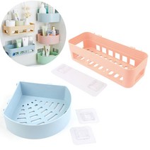 욕실무지주 선반 모서리 샤워실 목욕탕 코너장 젠다이 화장실코너선반 흡착식욕실선반, 1. 일자형(녹색)