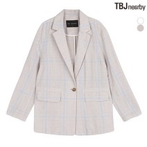 티비제이 여성 체크 린넨자켓 SET-UP T192JP710P