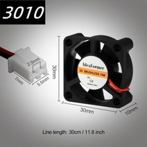 5015/4010/4020 12V 및 24V 냉각 터보 팬 브러시리스 3D 프린터 부품 2 핀 압출기 DC 쿨러 송풍기 검정색, 30mmx30mmx10mm