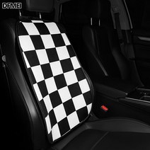 DFMEI.car cushion--방석 바둑판 격 심플 카매트 아이스 미끄럼 방지 싱글 싱글 방귀 매트 시트 커버, 사계절 블랙 체크 등받이, A0162