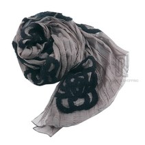 여성 명품 면 롱머플러 스카프 샤네자수장미