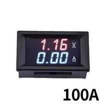 검전기 DC 0-100V 10A/100A 디지털 전압계 전류계 듀얼 디스플레이 전압 검출기 패널 앰프 볼트 게이지 0.28 quot레드 블루 LED, [06] Red-Blue 100A