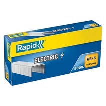 Rapid 66/6mm 강한 스테이플 최대 20장까지 스테이플링용 전기 스테이플러와 함께 사용 아연 도금 와이어 5000개 박스 24867800, 66/6