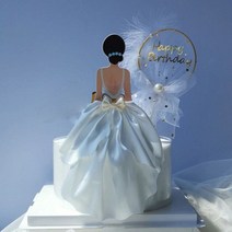 풍선토퍼 케이크토퍼 케이크 토퍼 여아 여왕 결혼식 생일 어머니의 날 파티 용품 신부 장식 컵케익, 09 dress round