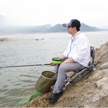 PUMS 민물낚시의자 초경량 접이식 캠핑 낚시, 다크그레이 + 각도조절세트9