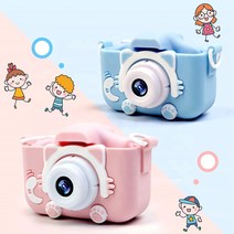 와이즈 어린이 카메라 고양이 카메라 국내배송 안전인증 블루 핑크, SD Card 32GB