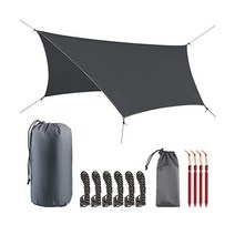 TAHOE TRAILS 해먹 레인 플라이 캠핑 방수포 텐트 방수포는 3000MM 방수 등급 알루미늄 말뚝과 가이 라인을 포함합니다. 초경량 및 뛰어난 내구성