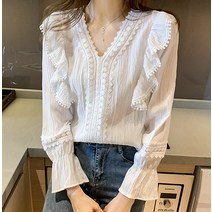 스위티아 여성용 ST68 순수 레이스 블라우스