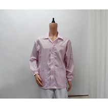 [제전 사파리 상의] 핑크 Y카라 상의 방진복 크린룸 정전기방지 무진복 제전가운, 2XL, 핑크(Y카라)