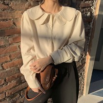 둥근카라블라우스 페미닌블라우스코디 블라우스셔츠스타일 2col blsl4545