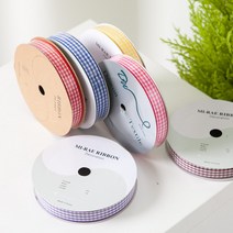 플라워트리 바둑체크리본 1.5cm (6색상) DIY, 체리, 1463cm