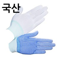 국산 도트장갑 10켤레 백색 pu 폴리코팅 장갑 점박이 S M L, 도트(10켤레) 백색-L