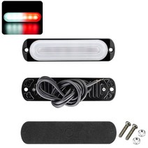 스트로보 스코프 경고 램프 비상 스트로브 경고등 사이드 마커 깜박임 앰버 6 LED 라이트 바 플래시 자동차 차량 손전등, [05] Red and White, [01] 1 Piece