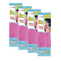 롯데 고무장갑 핑크, 4개, 특대(XL) 이상