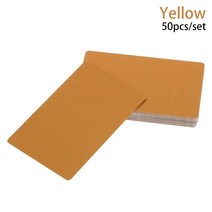 플래너 50Pcs 금속 명함 빈 소재 알루미늄 레이저 마킹 특별 로고 인쇄 휴대용 DIY 아트 공예 패션 이름 카드, [05] Yellow