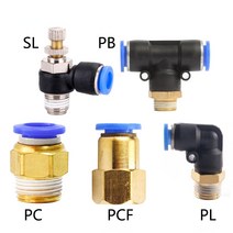 공압 에어 커넥터 피팅 PC PCF/PL/PLF 4mm 6mm 8mm 스레드 1/8 1/4 3/8 1/2 호스 파이프 퀵, [03] 4-m5, [02] PCF