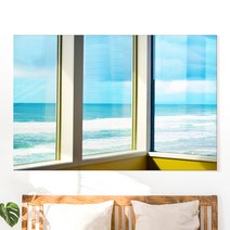 바다사진 물그림 바다액자 물사진 물멍 카페 감성 해변 창문 인테리어 캔버스 액자, 08.창문속바다