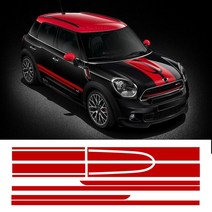 미니쿠퍼악세사리 MINI 클럽맨 인테리어 호환 용품 자동차 후드 엔진 비닐 트렁크 리어 바디 키트 데칼 사, 04 Glossy Red