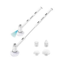 Electric Spin Scrubber with Auto Sprayer Cordless Cleaning Brush for Bathroom Electric Floor Cleanin, White