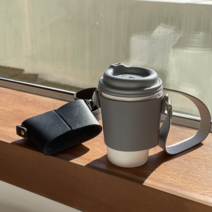 가죽 드링크백 텀블러 캐리어 컵 커피 보온 단열 슬리브 친환경 다회용 컵 홀더 백 가방, 딥핑크