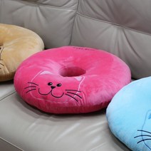 시둥마켓 +[시둥마켓]+_ 출산용품 낮은쿠션 임부방석 기능성쿠션방석 산모도넛방석 원좌쿠션, 애니나라 스마일캣 도넛방석 원형방석 도넛 임산부용품, 미로(베이지)