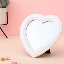 화장대거울 하트모양 손거울, 진핑크