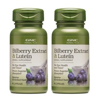 GNC 지엔씨 허벌플러스 빌베리추출 100mg 플러스 루테인 10mg 60캡슐 x 2개