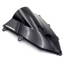 오토바이 스포츠 레이싱 더블 버블 윈드쉴드 혼다 CBR500R CBR500 R 2019 2020 2021 용 윈드 스크린 바이저 디플렉터, Black, 1개