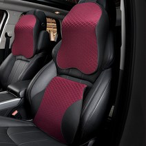 차량용 목쿠션 1+1 자동차 등쿠션 등받이쿠션 메모리폼 목베개 로아카, 1+1 목쿠션 와인블랙