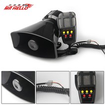 미니큐브싸이렌 렉카사이렌 자동차 긴급 12V 100W 120-150dB 5 사운드 전자 경고 사이렌 오토바이 경보 소방관 구급차 스피커 (마이크 포함)