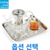 KT 내열 유리 주전자 직화 티포트 티팟 차우리기 티메이커 티망포트 워터포트 물포트 멀티 티메이커 홍차 녹차 보이차, ★유리단겹찻잔(6pcs)☆